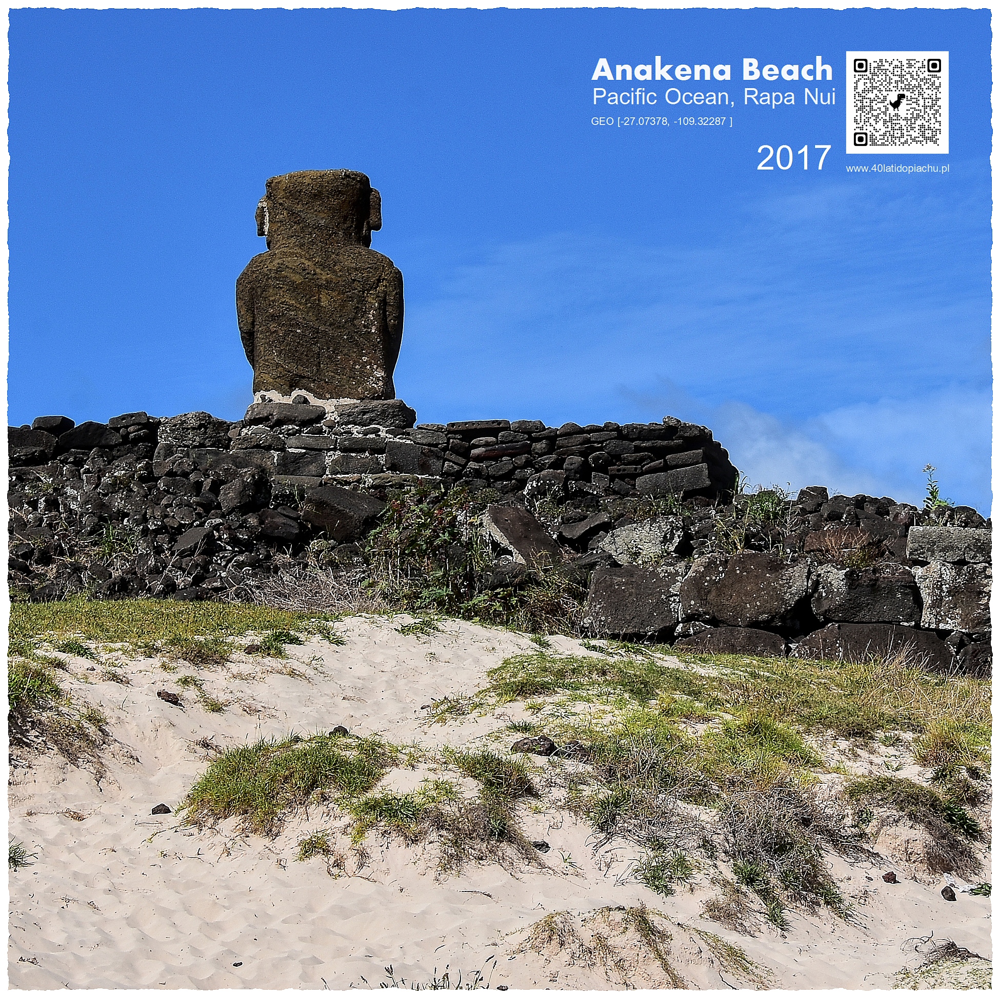 Wyspa Wielkanocna Moai Plaża Anakena