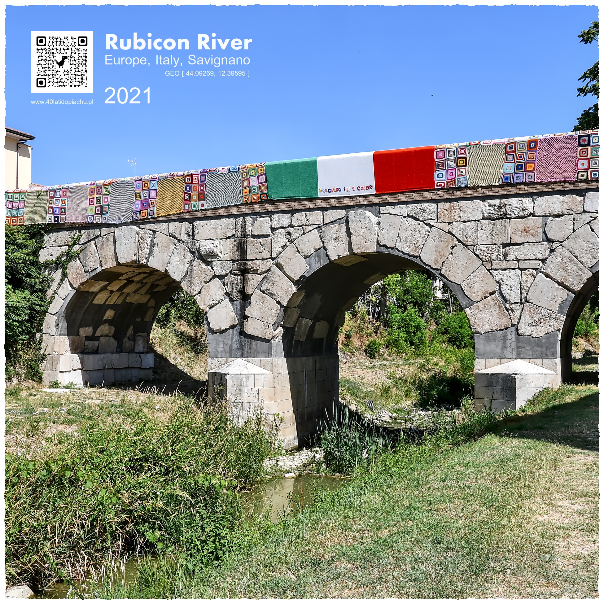 Włochy most na rzece Rubicon