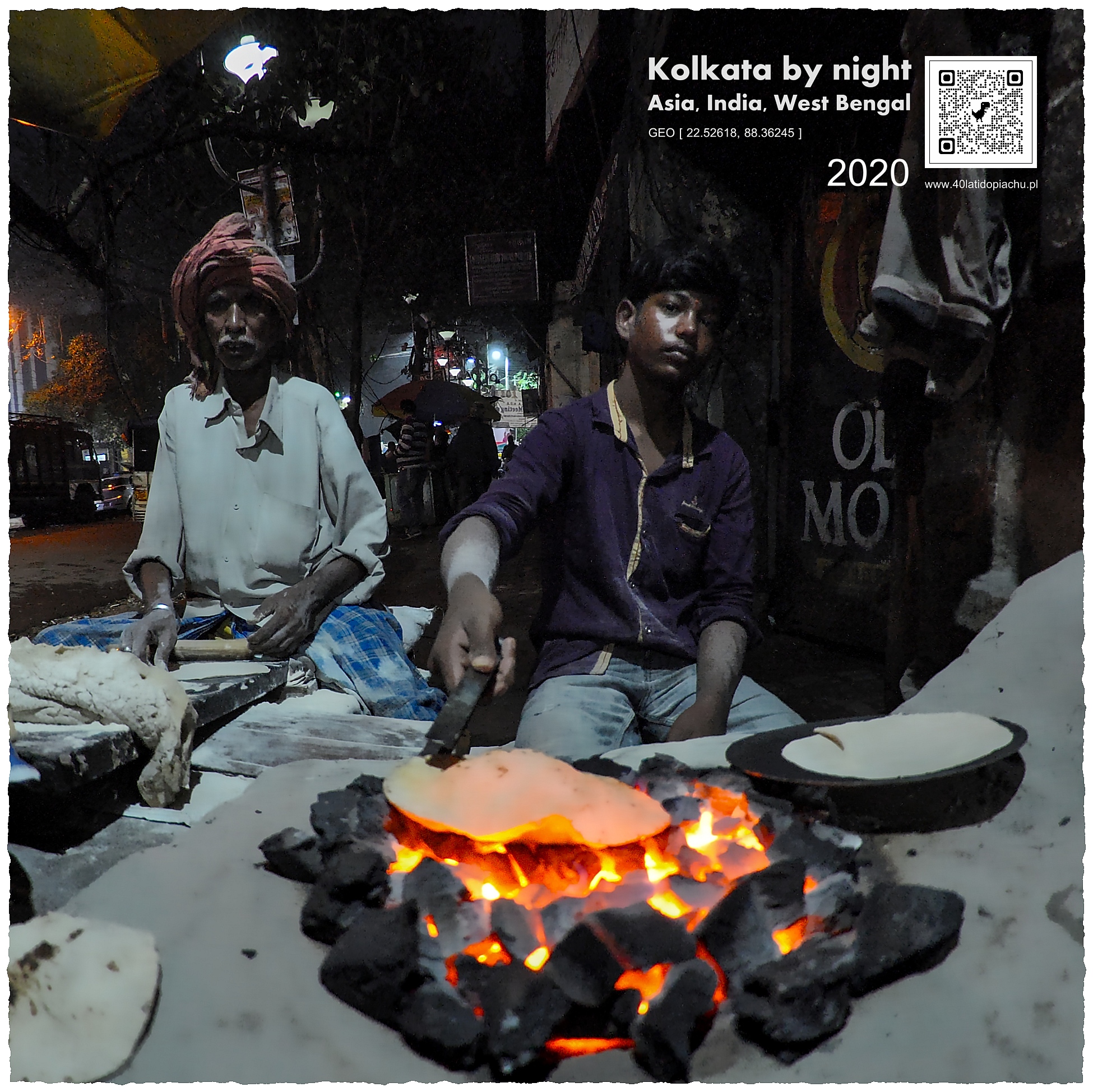Indie Kalkuta nocą