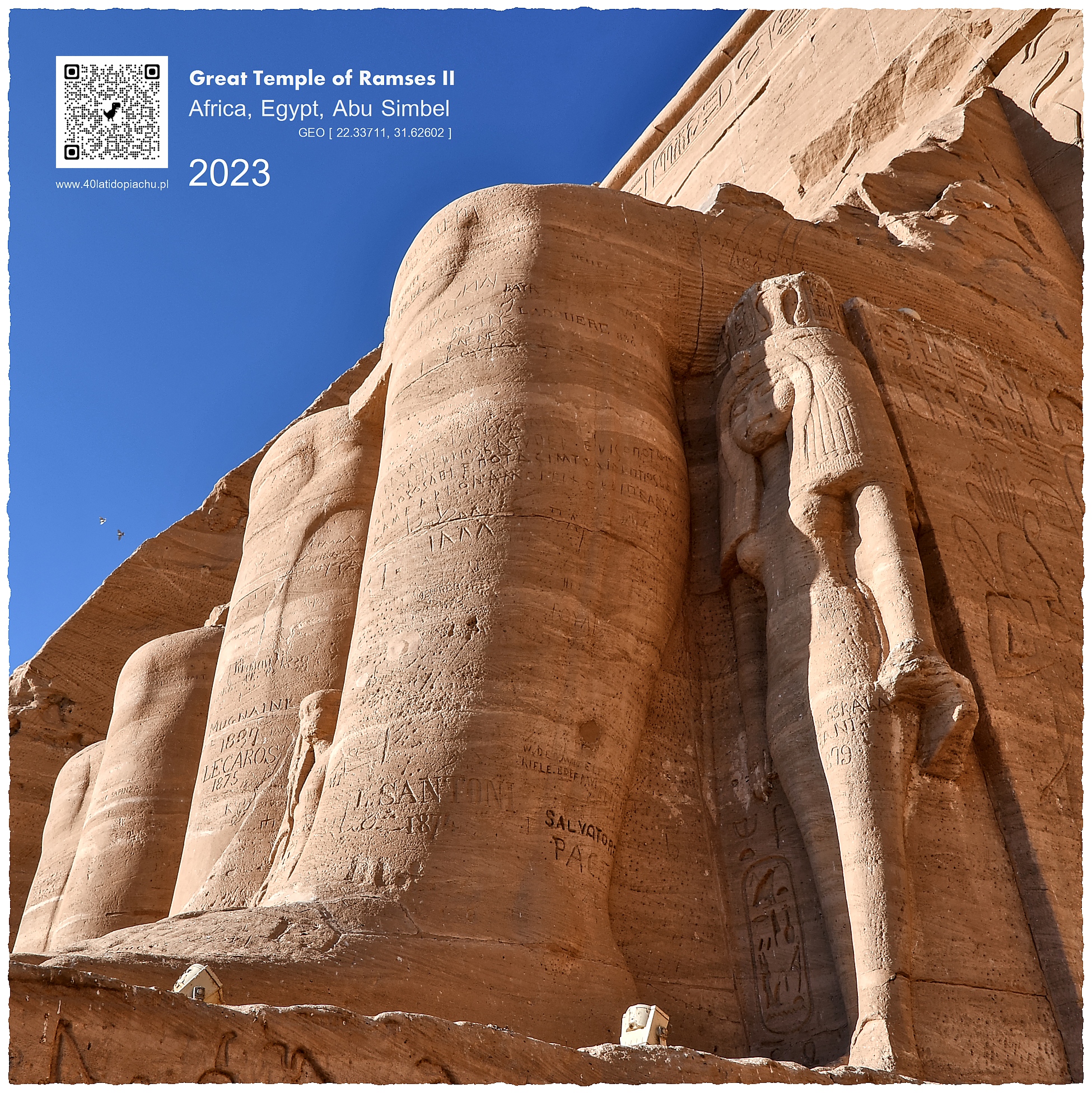 Egipt Abu Simbel posągi przed świątynią Ramzes II