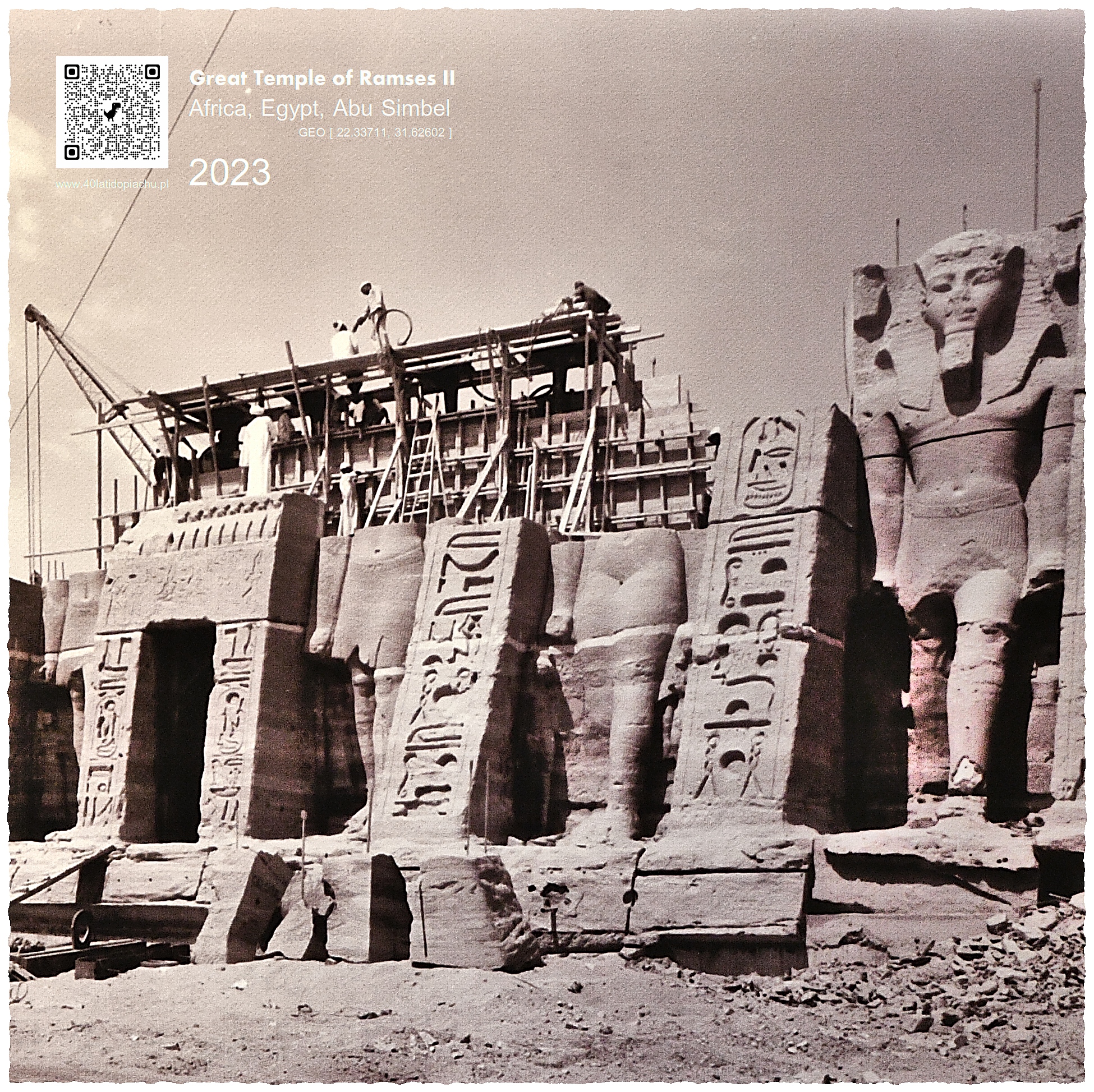 Egipt świątynia w Abu Simbel w trakcie rekonstrukcji