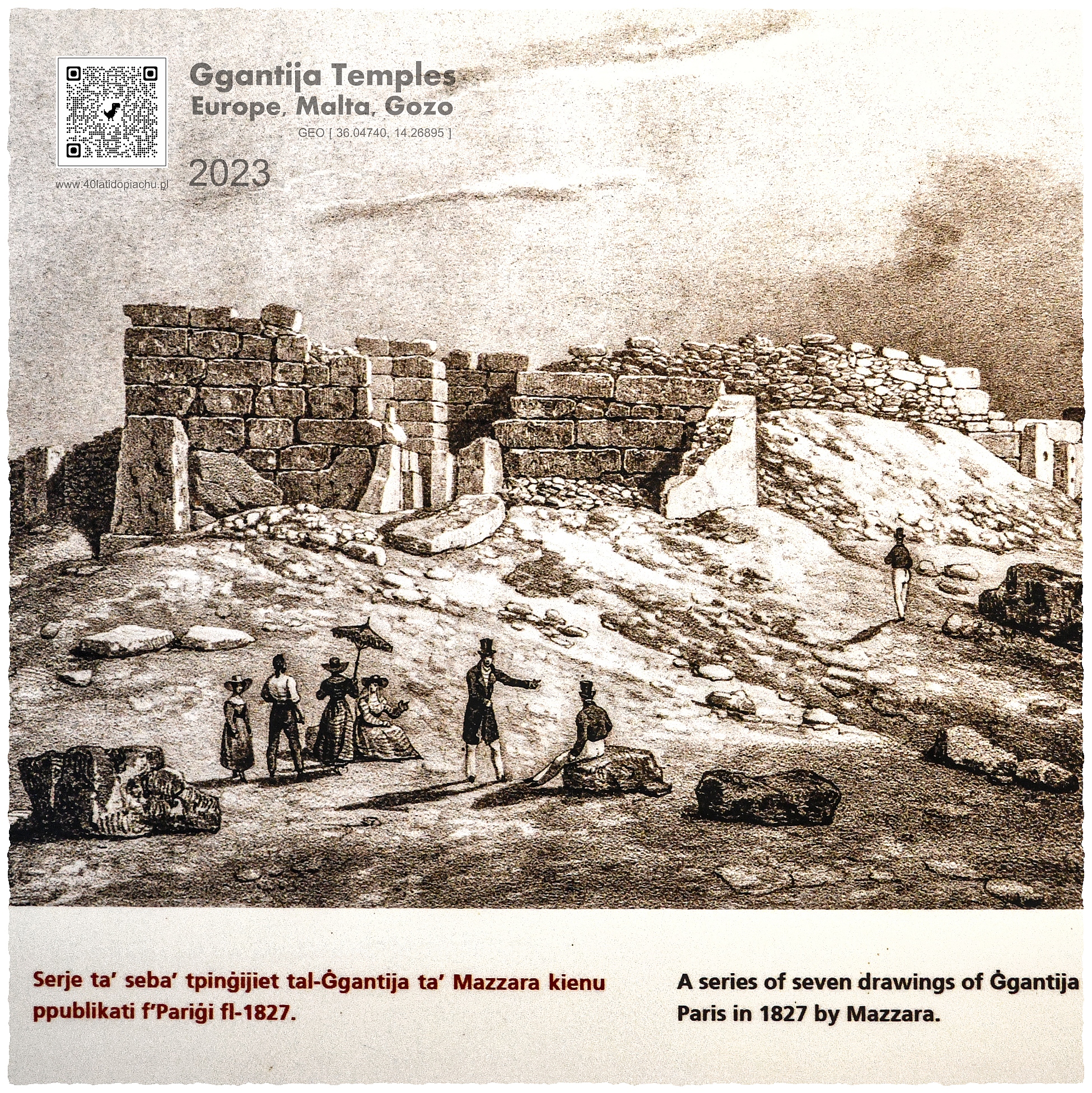 Malta Gozo świątynia Ggantija stare zdjęcie