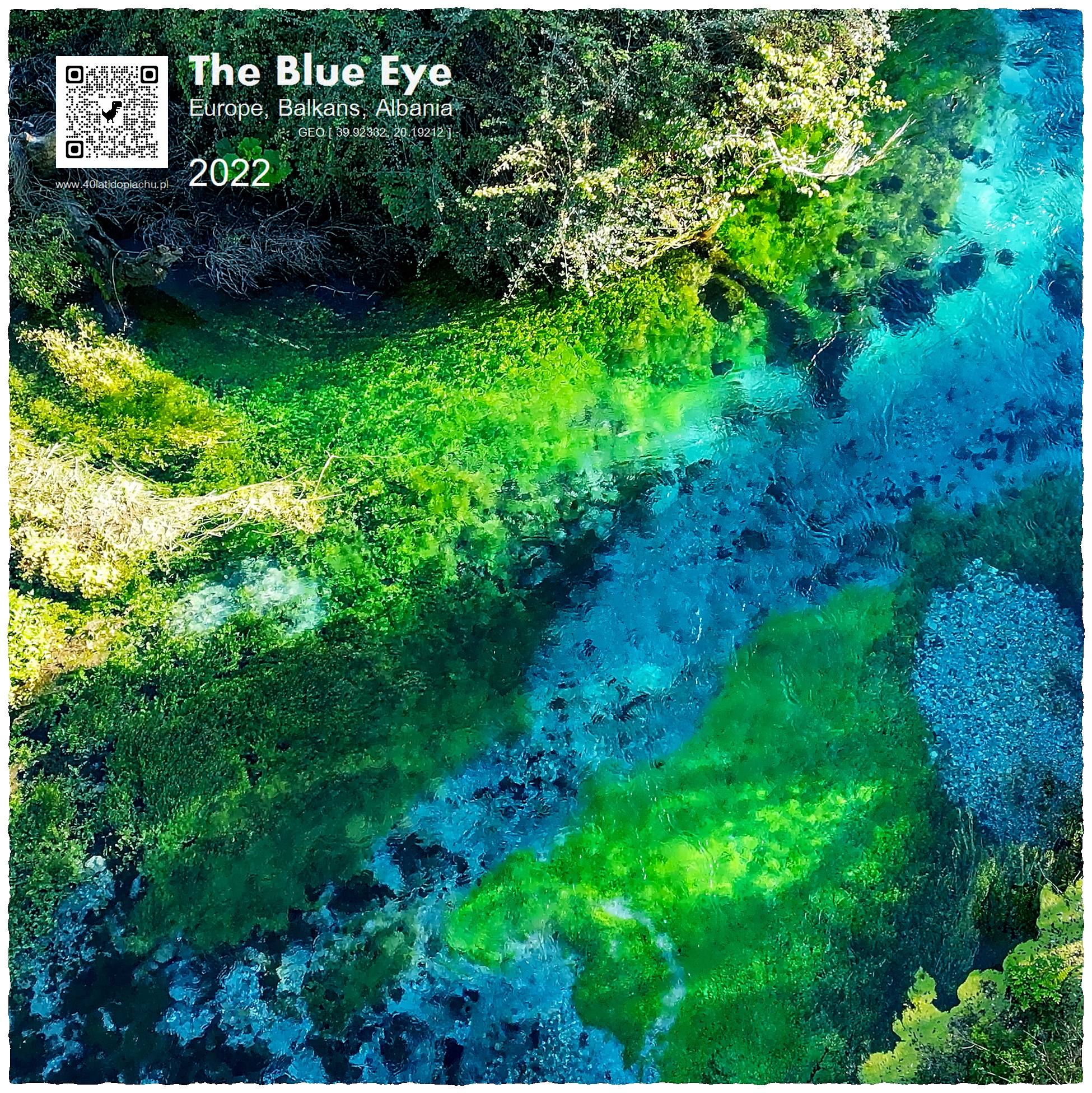 Albania, Blue Eye widok z drona