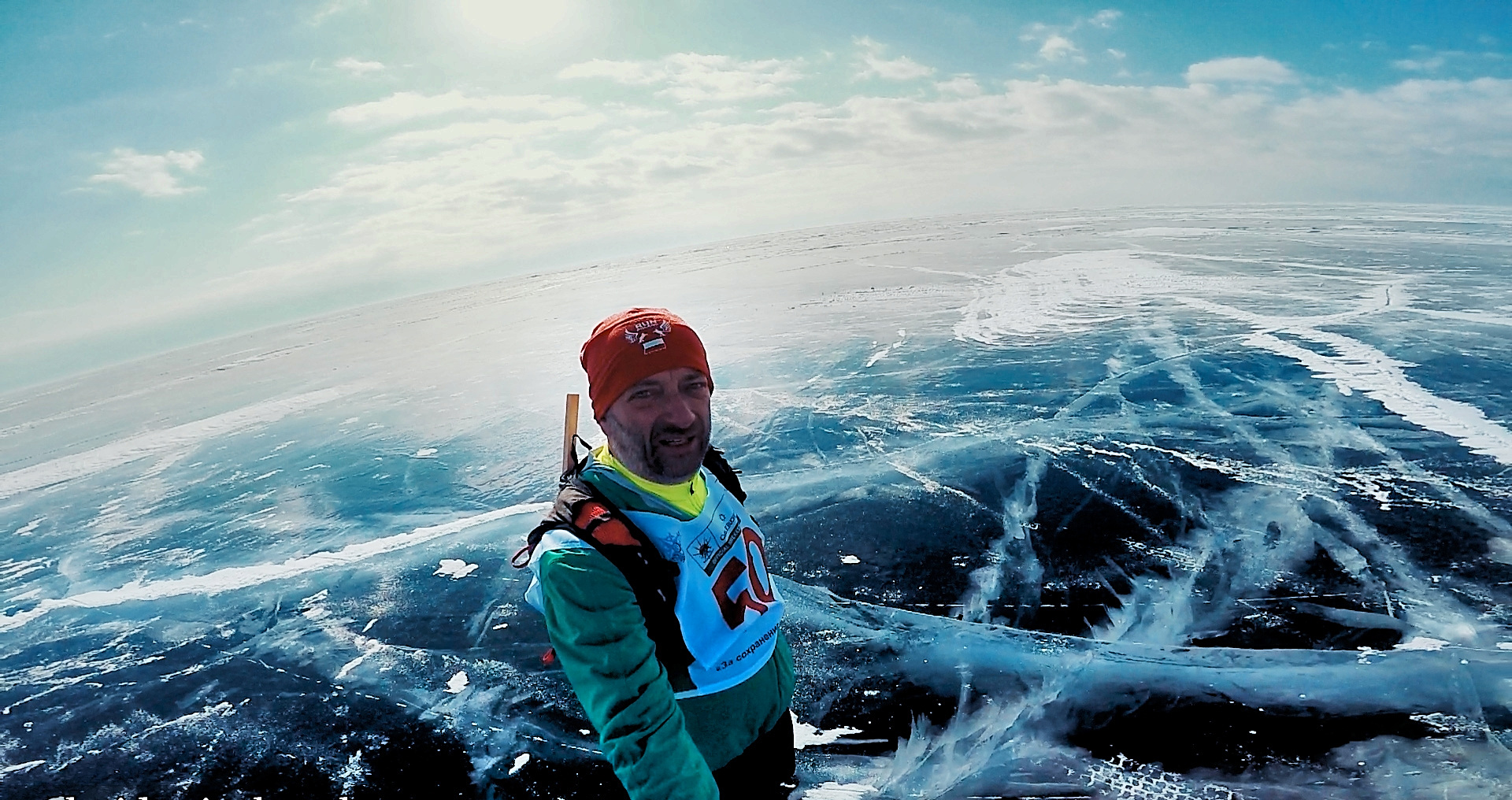 Maraton na zamarzniętym Jeziorze Bajkał