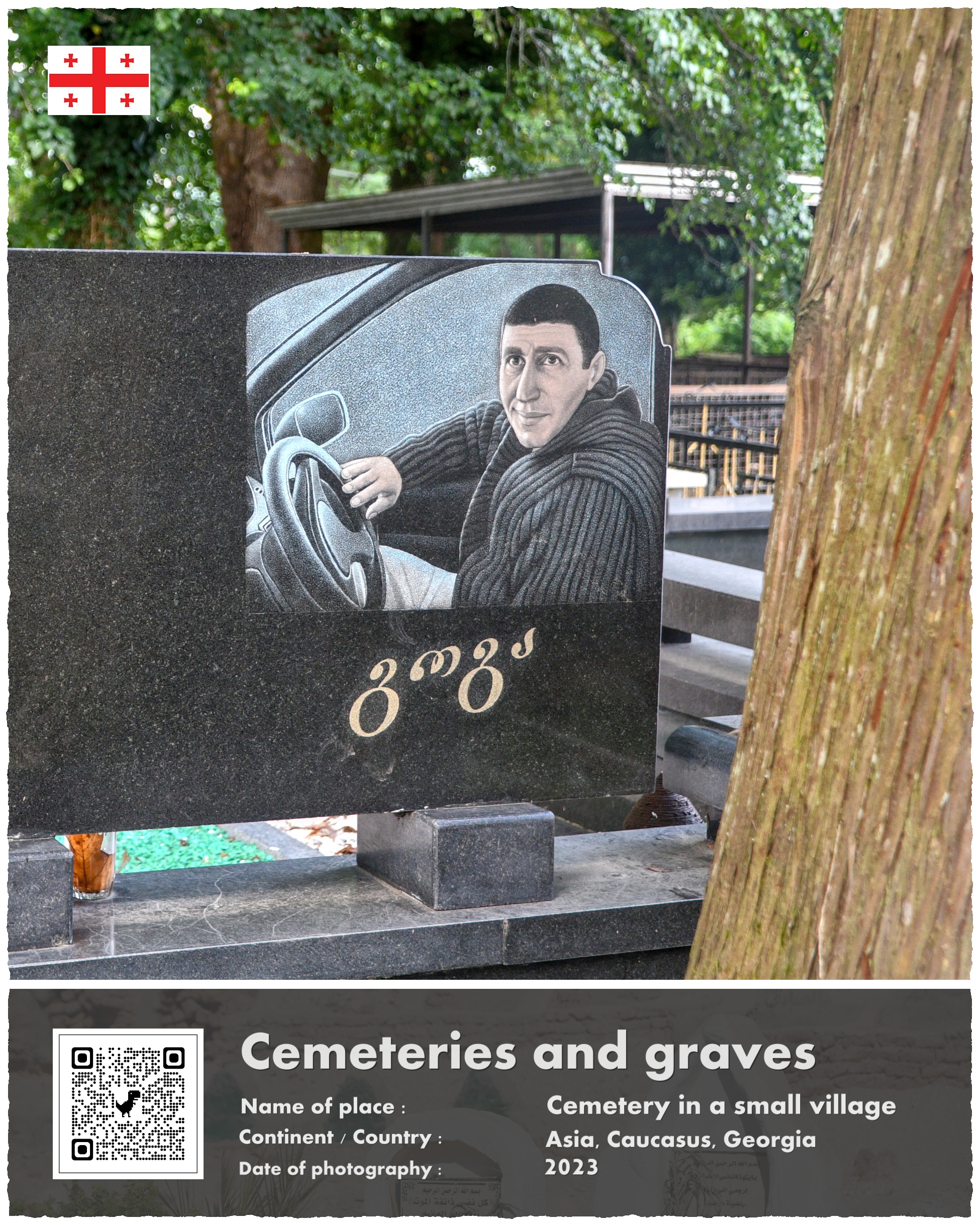 Gruzja, wiejski cmentarz
