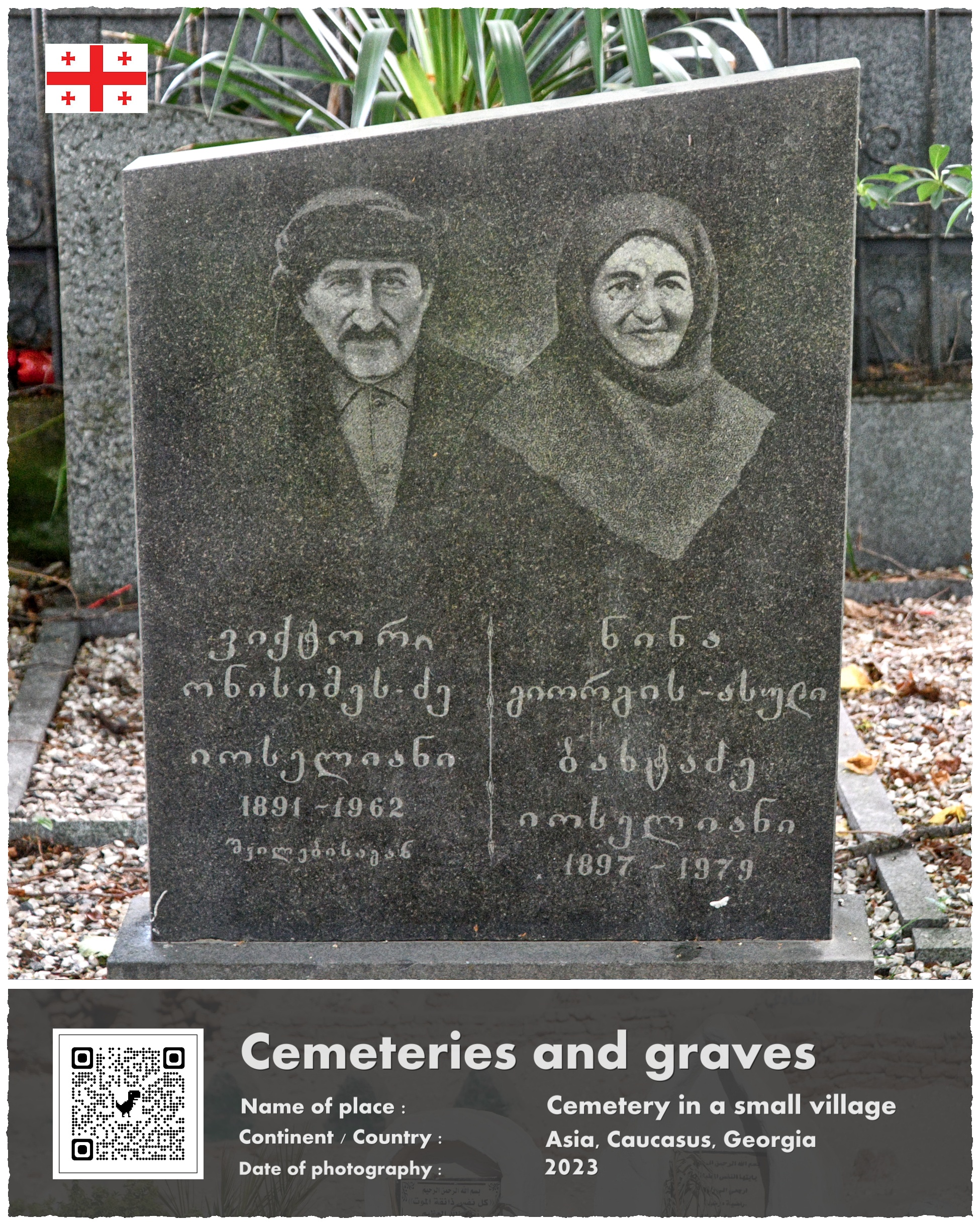 Gruzja, wiejski cmentarz