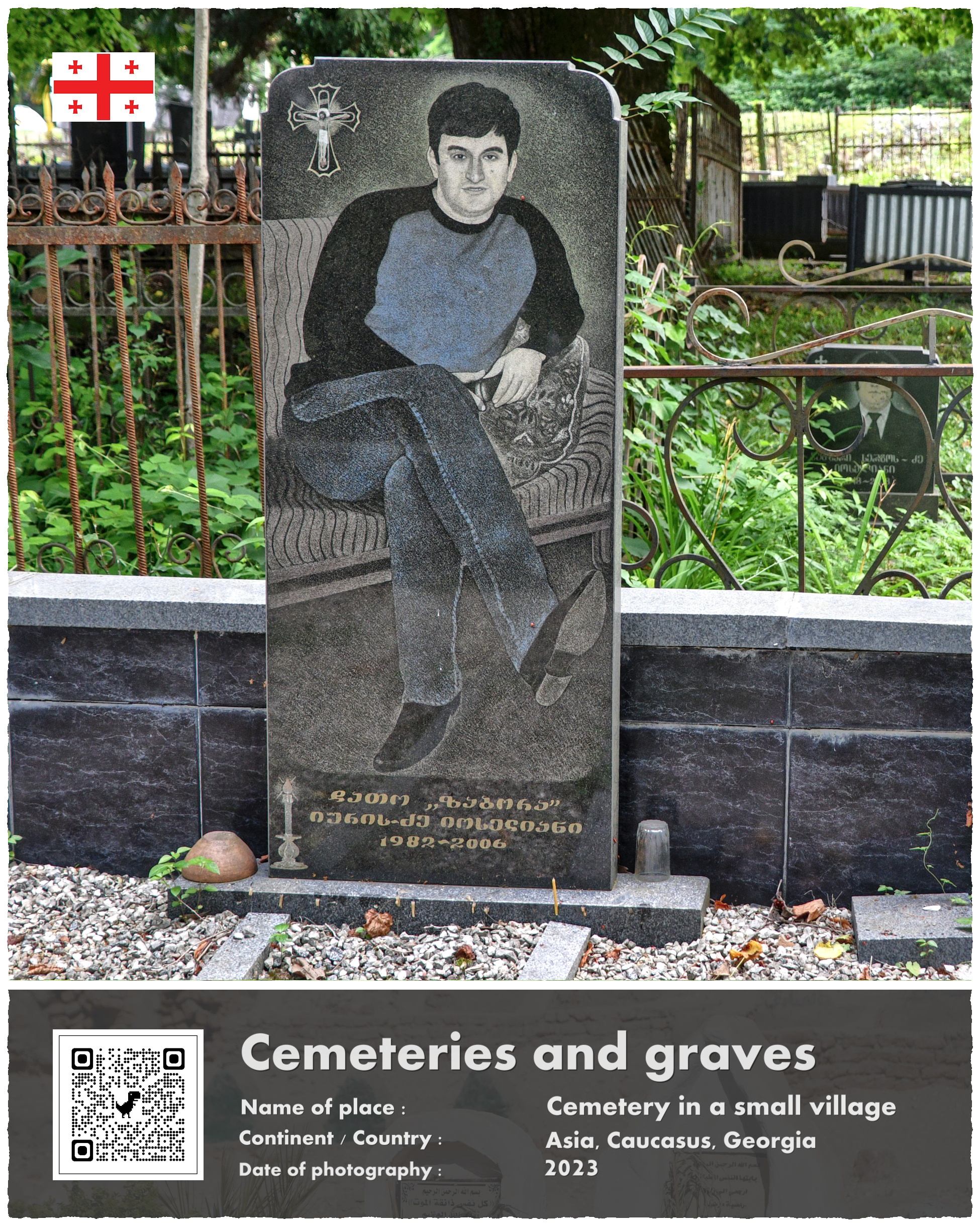 Gruzja, wiejski cmentarz