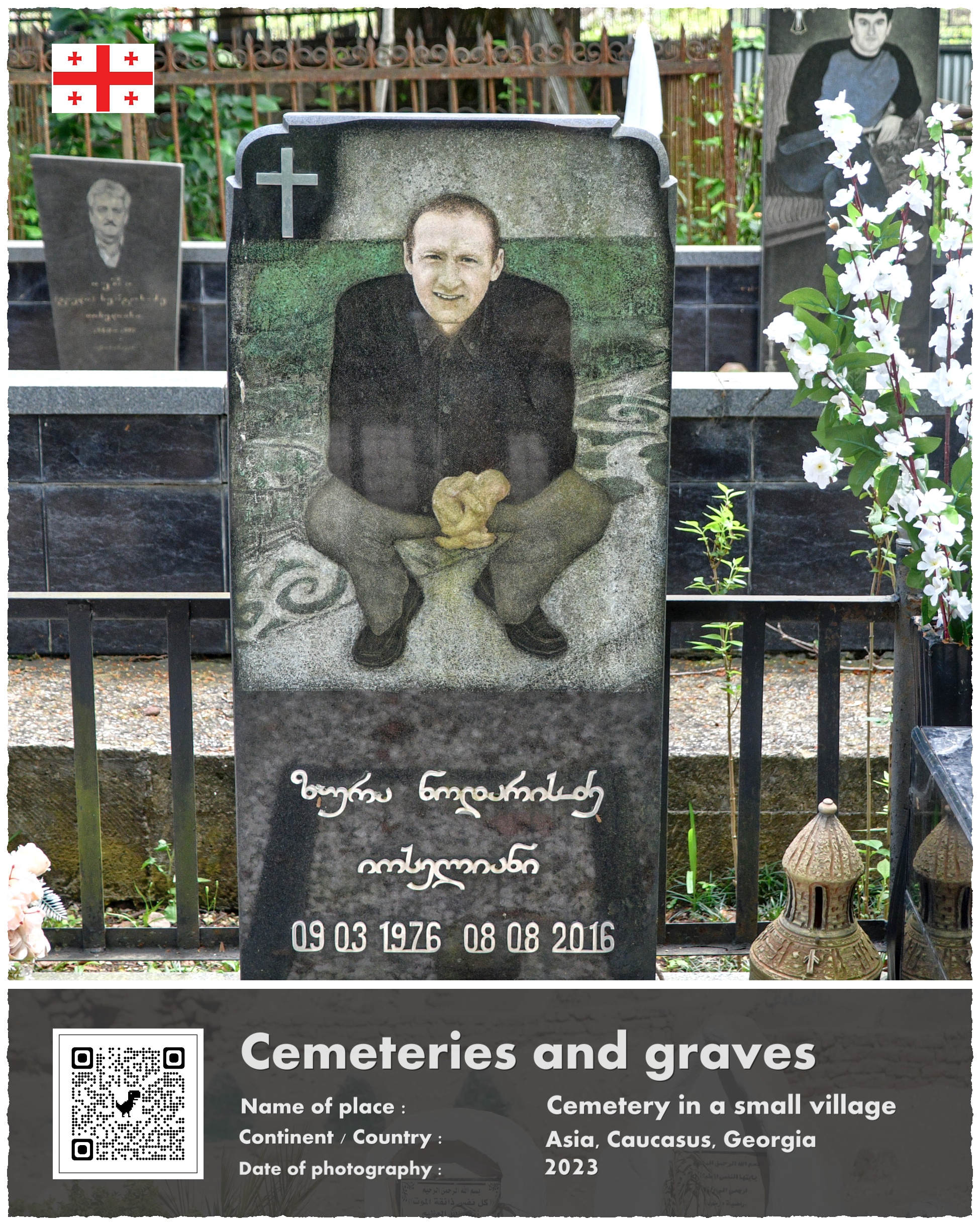 Gruzja, wiejski cmentarz