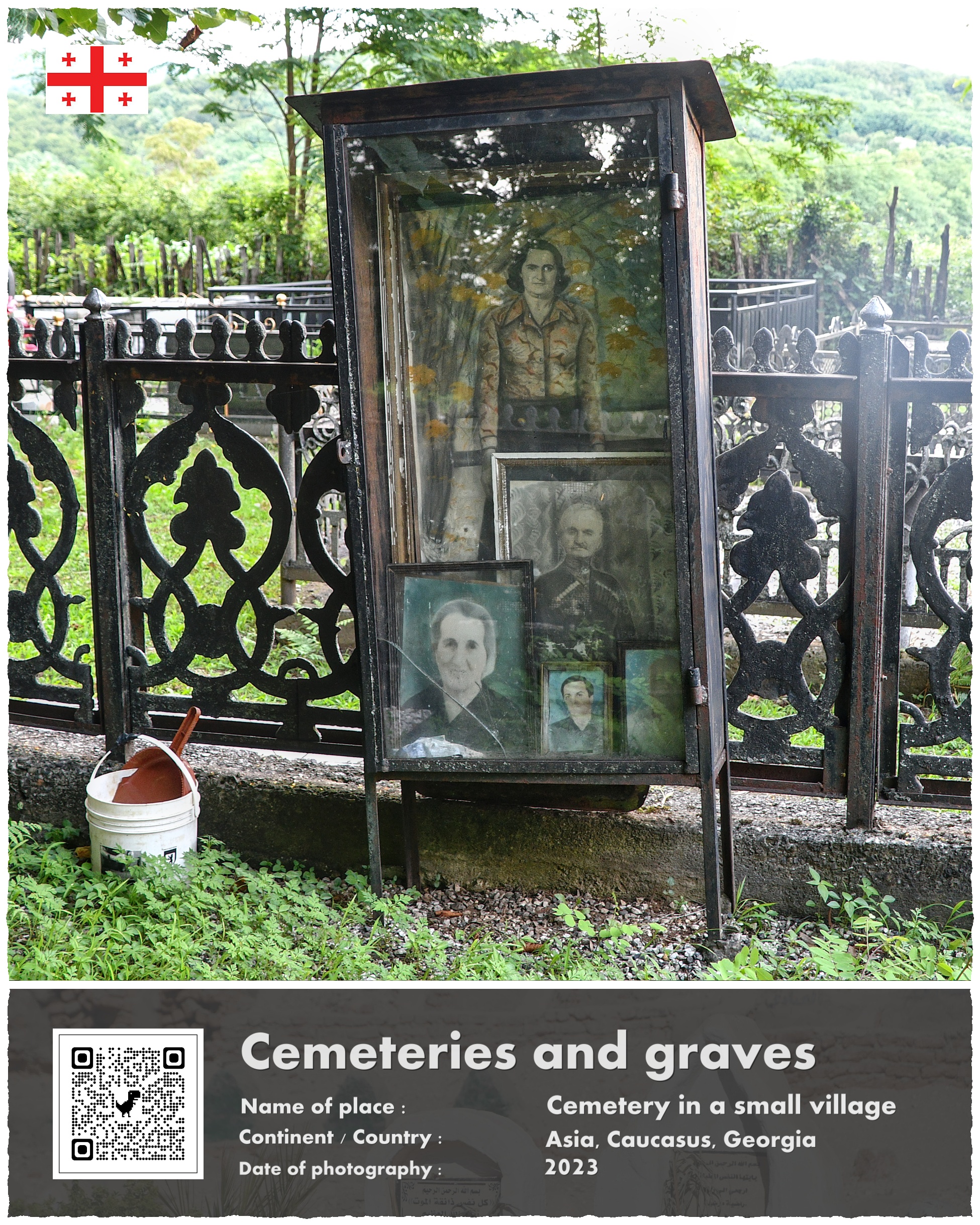 Gruzja, wiejski cmentarz