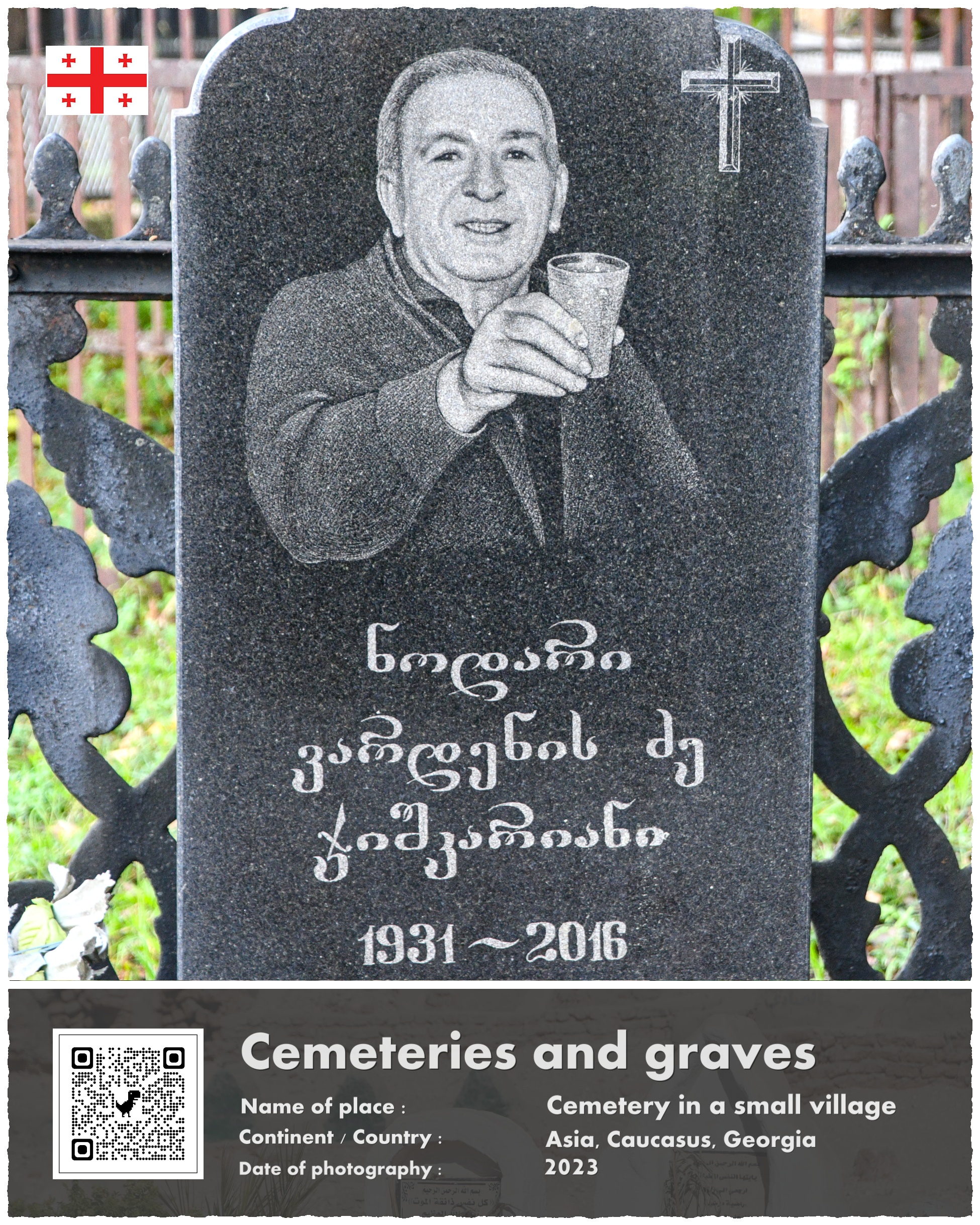 Gruzja, wiejski cmentarz