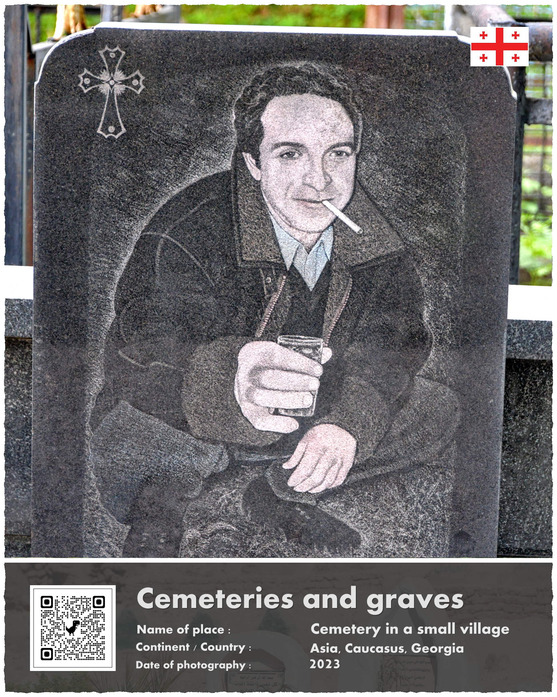 Gruzja, wiejski cmentarz