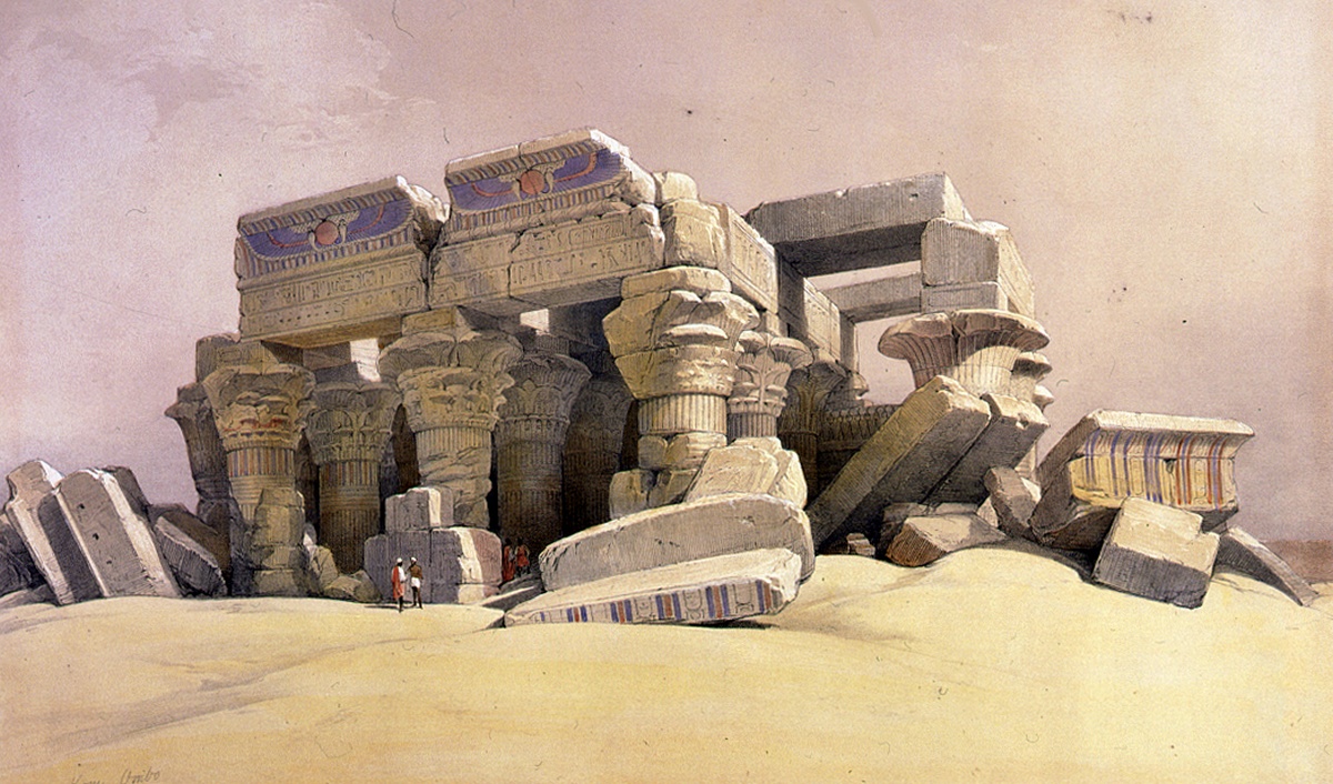 Świątynia Kom Ombo, ruiny 1845/49